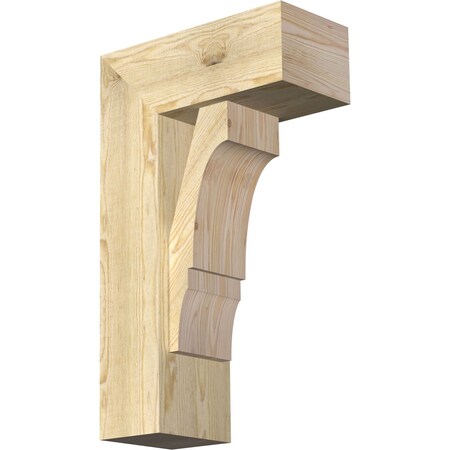 Ekena Millwork Balboa Block Rough Sawn Bracket w/ Offset Brace, Douglas Fir, 8"W x 18"D x 30"H BKT0806X18X30BOA05RDF